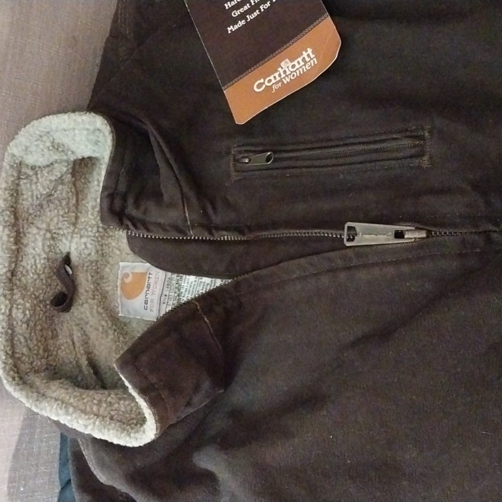 Carhartt Brown Jacket with Cream Lining